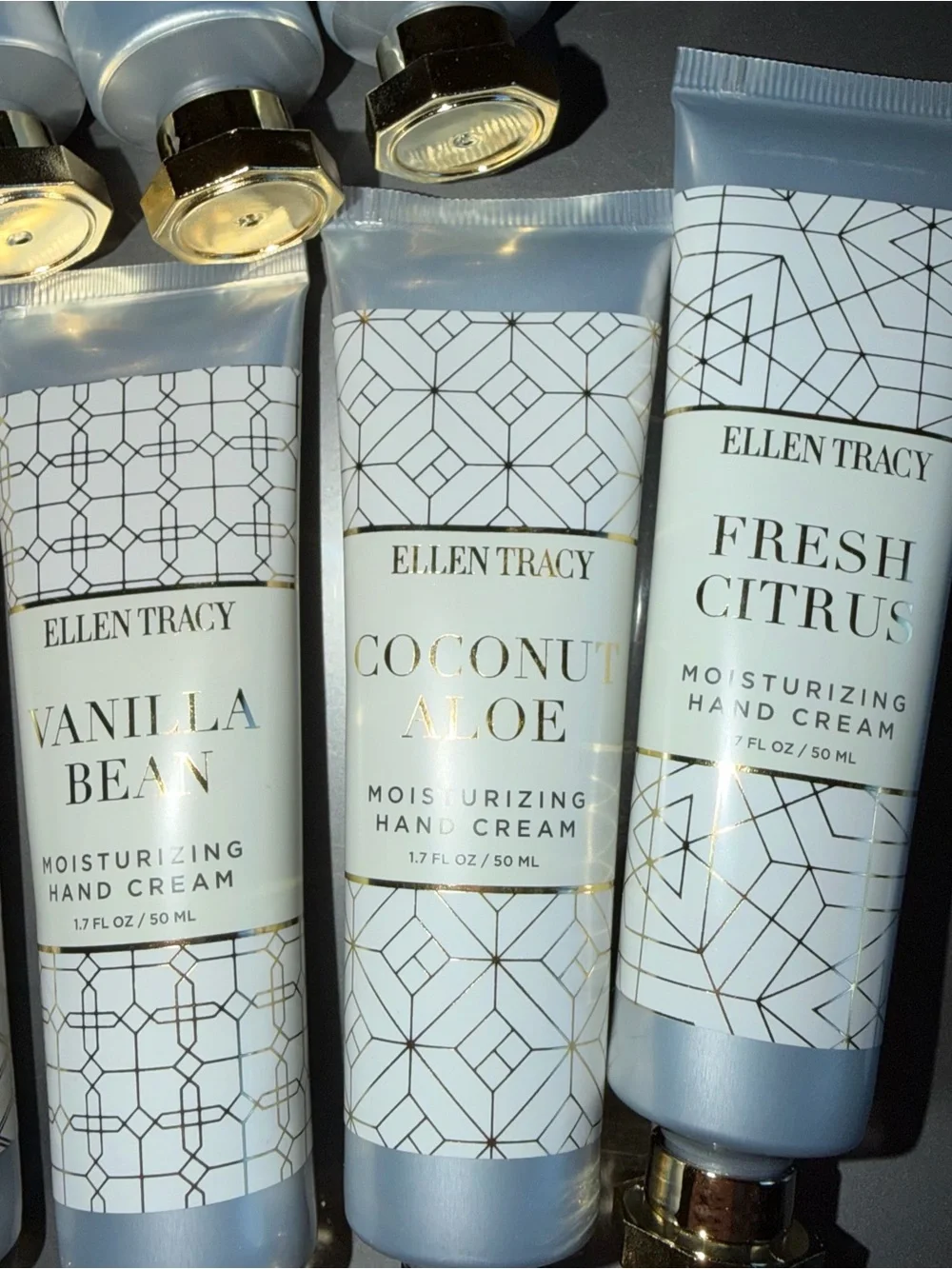 Lot of 10 1.7 oz Ellen Tracy Moisturizing Hand Cream Set exp, 2025 honey almond